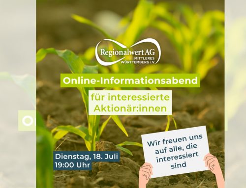 Online-Infoabend zur Regionalwert AG Mittleres Württemberg